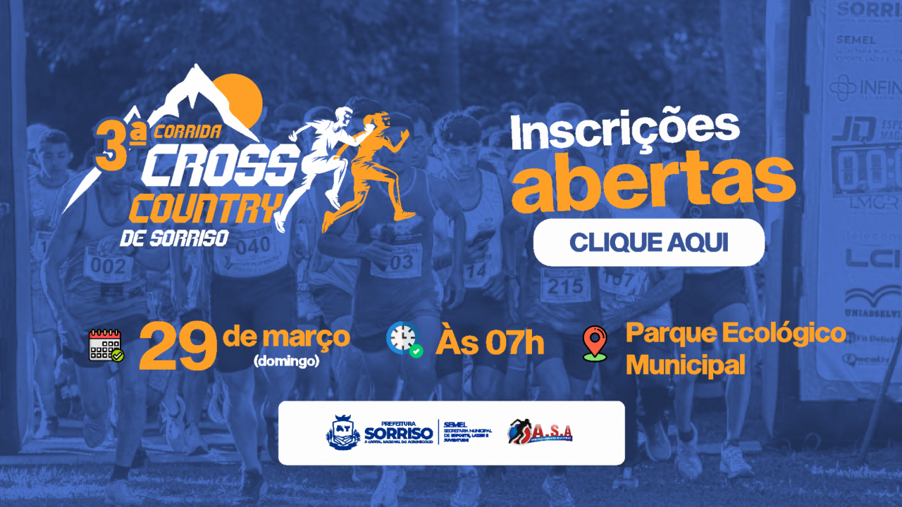 Prefeitura de Sorriso realiza 3ª edição da Corrida Cross Country no Parque Ecológico